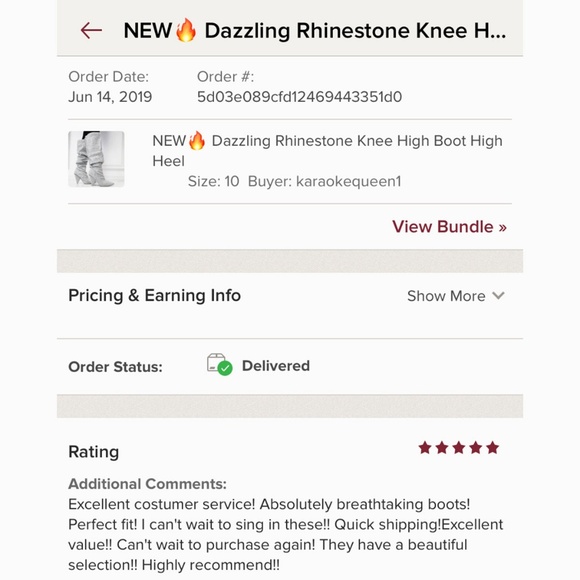 NEW๐ฅ Dazzling Rhinestone Knee High Boot High Heel - Picture 6 of 7